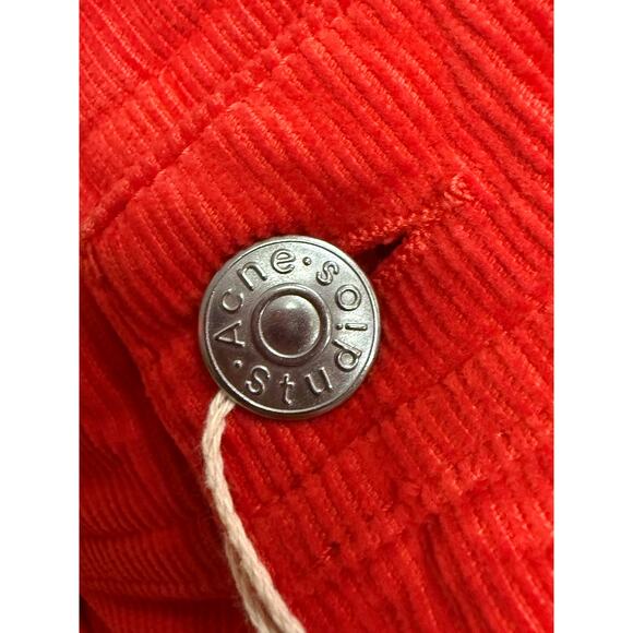 Acne Studios x Bla Konst Melk Corduroy Trousers in Red Women's Size 26 - Picture 11 of 13